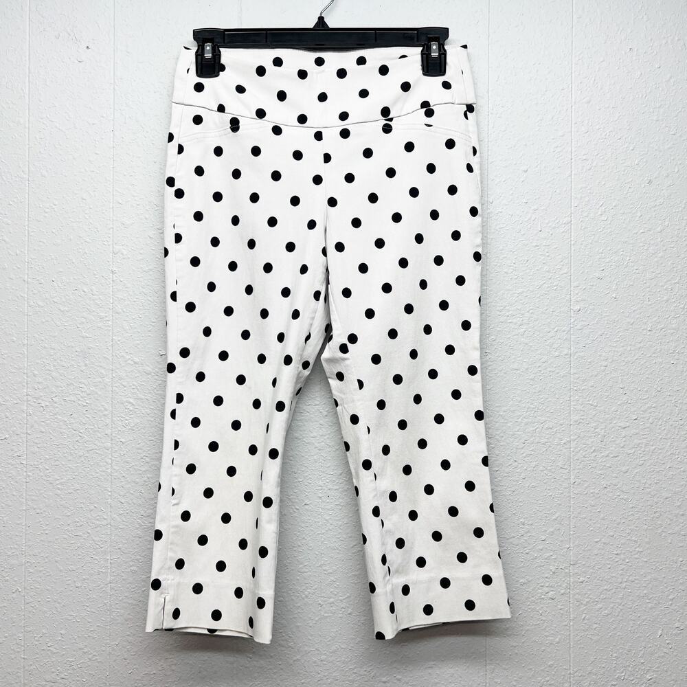 Ricki's Pull On Polka Dot Capri Pants Womens Small Stretch Feminine Work Party